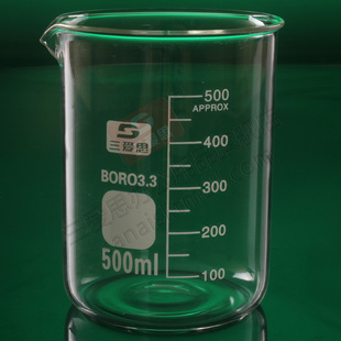 三爱思玻璃烧杯500ml 耐高温厚壁高硼硅低型烧杯 厂家直销A00118