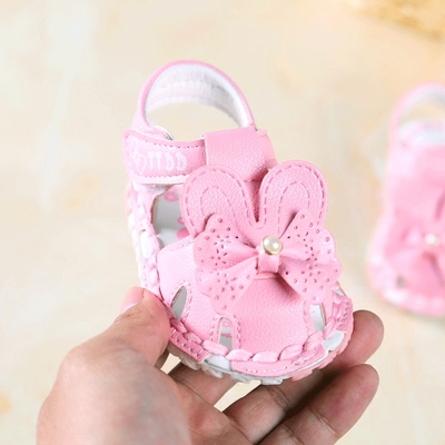 软底宝宝凉鞋0-1-2岁夏季包头婴儿鞋6-12月公主学步鞋女童鞋凉鞋