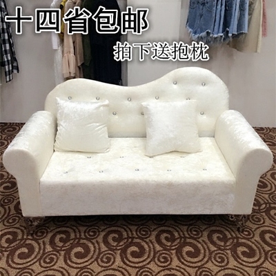 欧式布艺沙发简约宜家卧室单人双人小户型店铺沙发贵妃椅定制