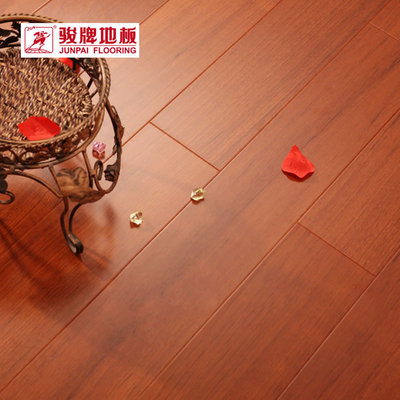 骏牌木地板 实木复合地板厂家直销特价环保 地暖15mm柚木平面大板