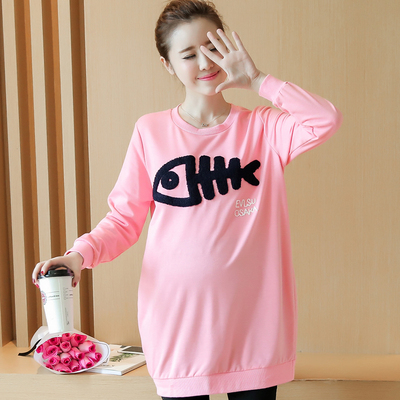 2016年孕妇装秋装新款上衣中长款长袖秋季大码T恤韩国时尚卫衣