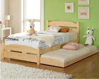 儿童床实木床拖床高低床双层单双人床男孩女孩公主床可定制加护栏