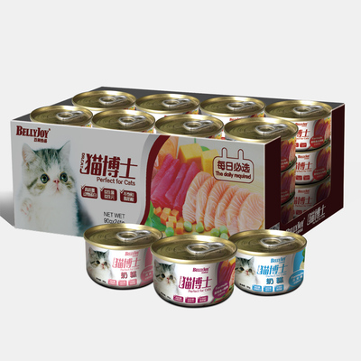 味优百利怡品猫博士金枪鱼鸡肉全猫种用罐头整盒24罐 包邮