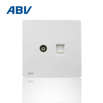 ABV艾比威开关插座 A8雅白系列 电脑电视插座【无边框】