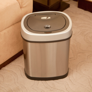 纳仕达 出口美国智能创意自动感应客厅卫生间欧式不锈钢垃圾桶
