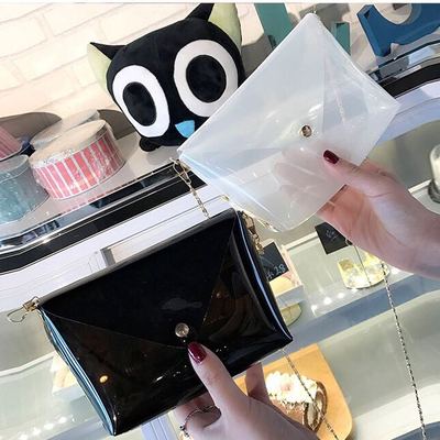 2017夏季新款韩版斜挎包包mini时尚糖果三角塑料单肩包透明包包潮