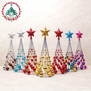 盈浩创意小球塔店面装饰品星星圣诞球树橱窗桌面摆件圣诞装饰用品