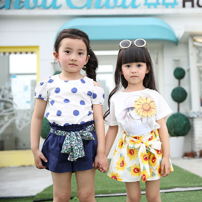 童装女童夏装2016新款套装裙子韩版小女孩两件套可爱公主裙15096