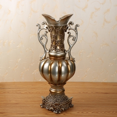 创意复古树脂欧式花瓶 家居装饰工艺品客厅餐厅桌面花插花器摆件