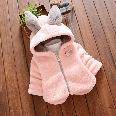 女宝宝秋冬装外套0-1-2-34岁婴幼儿童冬季毛毛衣中厚款棉衣外出服