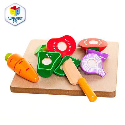 字母 木质益智积木切切乐 蔬菜幼儿园过家家厨房玩具3周岁以上