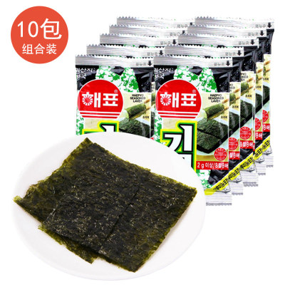 韩国进口食品特产 海牌即食烤海苔原味小包休闲儿童小零食20g/包