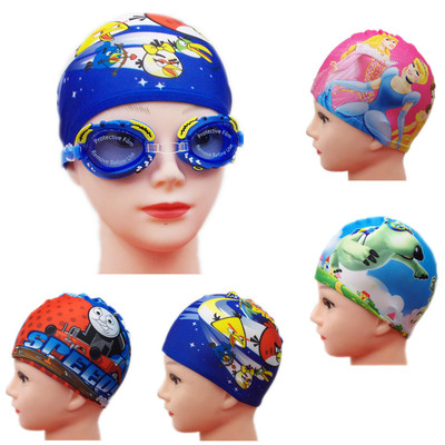 儿童卡通泳镜泳帽套装 女童男童宝宝防水防雾游泳眼镜 潜水镜