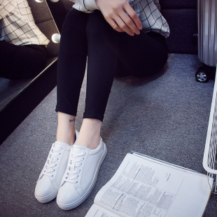 夏季新款韩版小白鞋女真皮系带学生板鞋女鞋运动休闲鞋平底单鞋潮