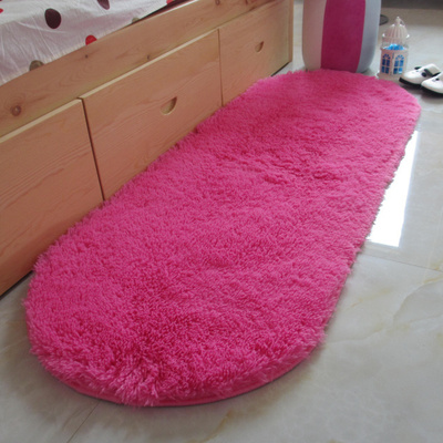 特价促销丝毛地垫门垫脚垫可爱椭圆形婚房卧室床边毯 卧室床前毯