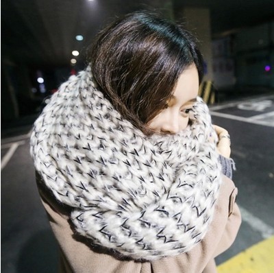 韩版女士仿羊绒针织格子围巾韩国春秋冬季毛线大披肩两用超长加厚