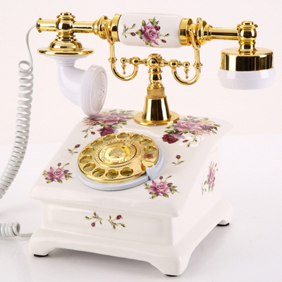 悦旗正品陶瓷仿古欧式古董电话机复古家用时尚创意座机电话机包邮