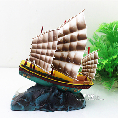 鱼缸水族箱造景增氧套餐气动玩具一帆风顺乘风破浪装饰摆件