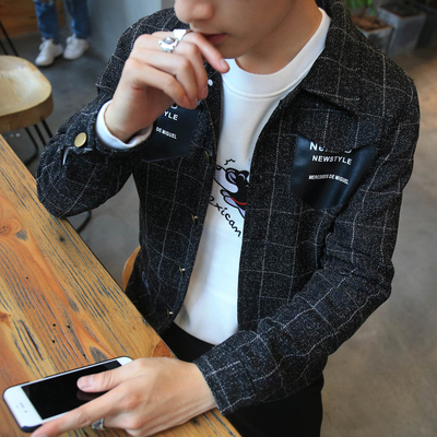 男士外套2016新款秋季青年韩版修身秋装夹克青少年薄款衣服男装潮