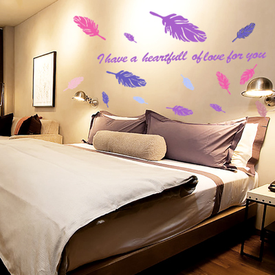 一生挚爱 客厅卧室背景墙贴纸 浪漫温馨床头贴画酒店床头墙壁贴纸