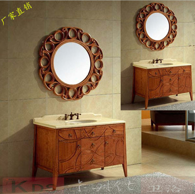 东南亚风格洗脸洗手盆柜组合橡木欧式卫浴柜仿古浴室柜k-077