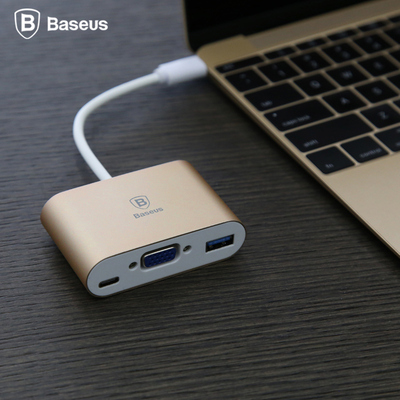 Baseus倍思Type-C转USB 苹果笔记本Macbook 12寸VGA投影仪转换器