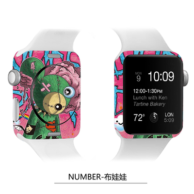 苹果手表卡通彩贴 Apple Watch1机身个性贴膜皮纹苹果手表贴纸1代