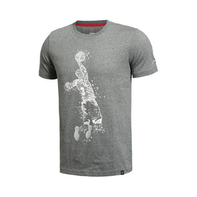 专柜正品李宁韦德专业篮球系列男子短袖文化衫T恤AHSJ287-1-2
