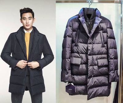 韩国2017冬季新款ZIOZIA羽绒服男中长款修身加厚休闲外套