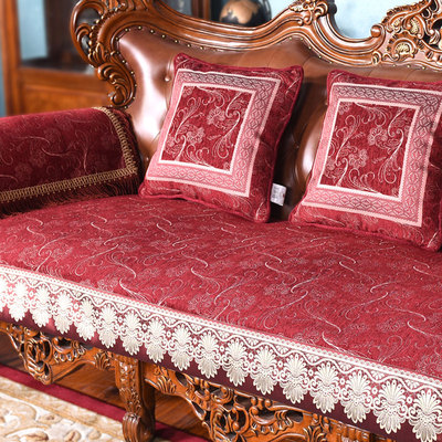 欧式沙发垫布艺防滑坐垫奢华客厅沙发套真皮沙发垫子四季通用定做