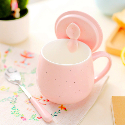 创意小杯子迷你水杯子陶瓷带盖个性韩国奶茶杯成人公主家用办公杯