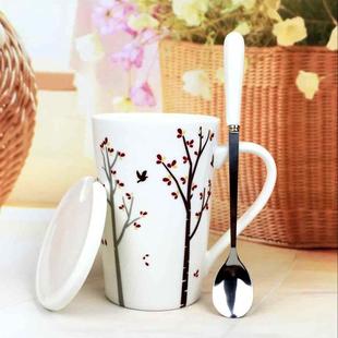 办公室咖啡牛奶杯包马克杯 陶瓷杯带盖带勺个性星巴克水杯创意 简