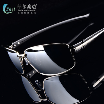 新款水银反光偏光太阳镜 男士超轻TR90司机镜墨镜 可配近视太阳镜