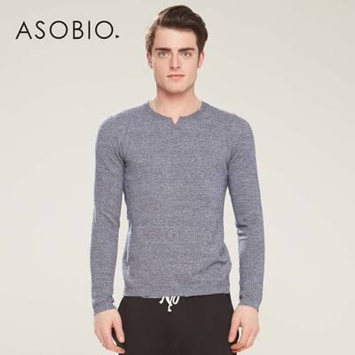 ASOBIO 2015春季新款男装 休闲纯色半开领薄款长袖毛衫3513243044