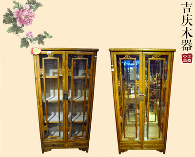 香樟书柜 实木带门定做中式简易玻璃门多柜客厅卧室书架