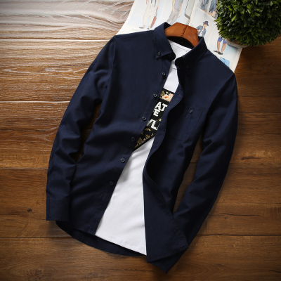 2016新款男士衬衫 韩版修身牛津纺衬衣商务男装正式上衣新品上市