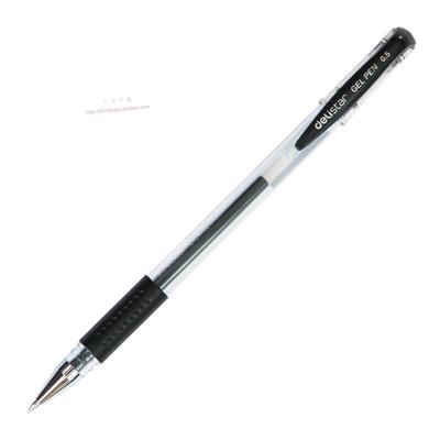 得力黑色水笔0.5 签字笔中性笔6600es 0.5mm办公笔 子弹头书写笔
