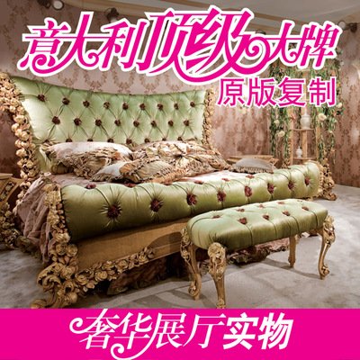 法式床新古典床高档实木后现代品牌家具奢华玫瑰雕花双人欧式床