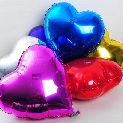 批发婚庆生日装饰爱心铝膜气球 5寸10寸18寸爱心勾勾心铝箔气球