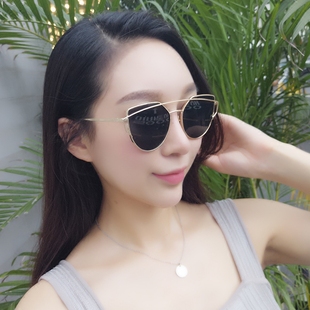 韩国流行个性款墨镜女潮欧美经典复古大框炫彩偏光太阳镜彩膜镜片