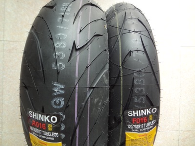 全新 016 SHINKO 120-70-17 190-50-17 双胶质轮胎 最新到货