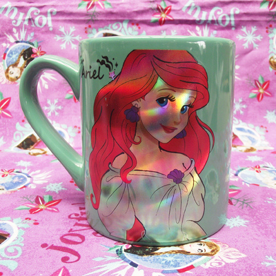 原单 爱丽儿公主Ariel小美人鱼卡通可爱水杯马克杯咖啡杯陶瓷杯子