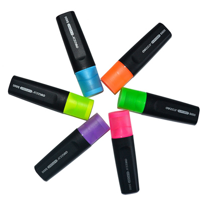得力S600荧光笔重点笔彩色荧光笔标记笔醒目笔透明记号笔