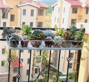 欧式铁艺花架盆景架 户外阳台栏杆壁挂多层花盆架 创意多肉植物架