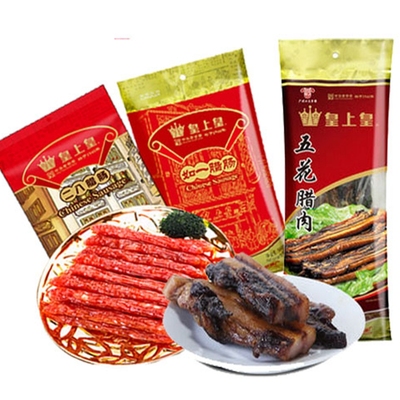 广州皇上皇广式香肠如一、二八腊肠、五花腊肉各1包(1500克套装)
