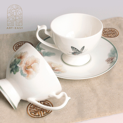 ARTEASY艺术浦东创意骨瓷咖啡杯礼盒套装 欧式艺术陶瓷杯碟