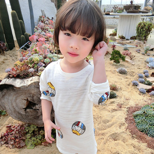 童装女童2016春季童t恤 新款韩版儿童卡通涂鸦长袖T恤中小童纯棉