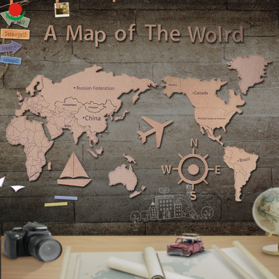大易世界地图分割版块软木板拼图定制照片墙可定制背景墙照片板