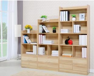 包邮简约现代书柜书架置物架简易柜子带门自由组合书柜实木书橱
