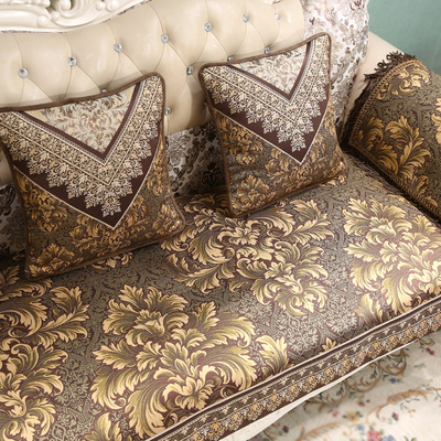 皮沙发垫布艺奢华四季通用欧式客厅组合沙发坐垫防滑沙发套可定做